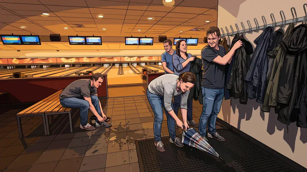 Bowling in Braunschweig – Team jubelt an einer Bahn im Bowlingcenter Strike24