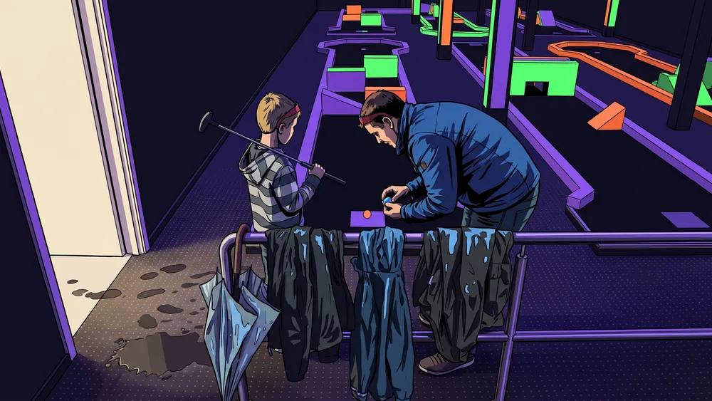 NeonGolf bei funXperience Kassel – Schwarzlicht Minigolf mit 3D-Effekten