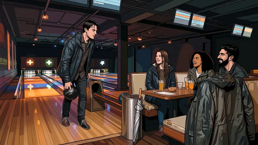 Bowling in Kiel – Team jubelt an einer modernen Bowlingbahn bei Champs Bowling